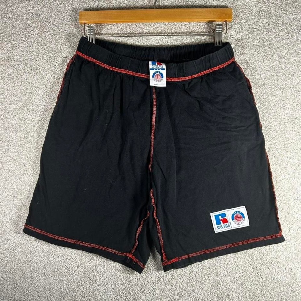 Russell athletic x A$AP worldwide black and orange cotton sweat shorts